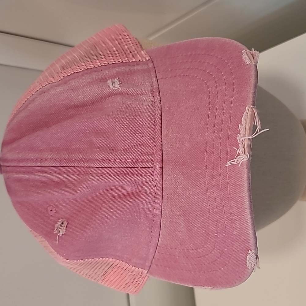Distressed Deep Pink Baseball Cap